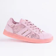 Trampki damskie - Sportowe damskie trampki GOODIN GD-XW-1004 skóra ażurek lekkie róż 37 - miniaturka - grafika 1