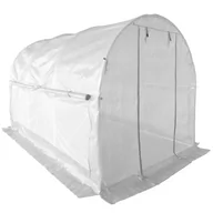 Szklarnie ogrodowe - Tunel Foliowy Szklarnia 2x3m PREMIUM 6m2 z Siatką na insekty Biały - miniaturka - grafika 1