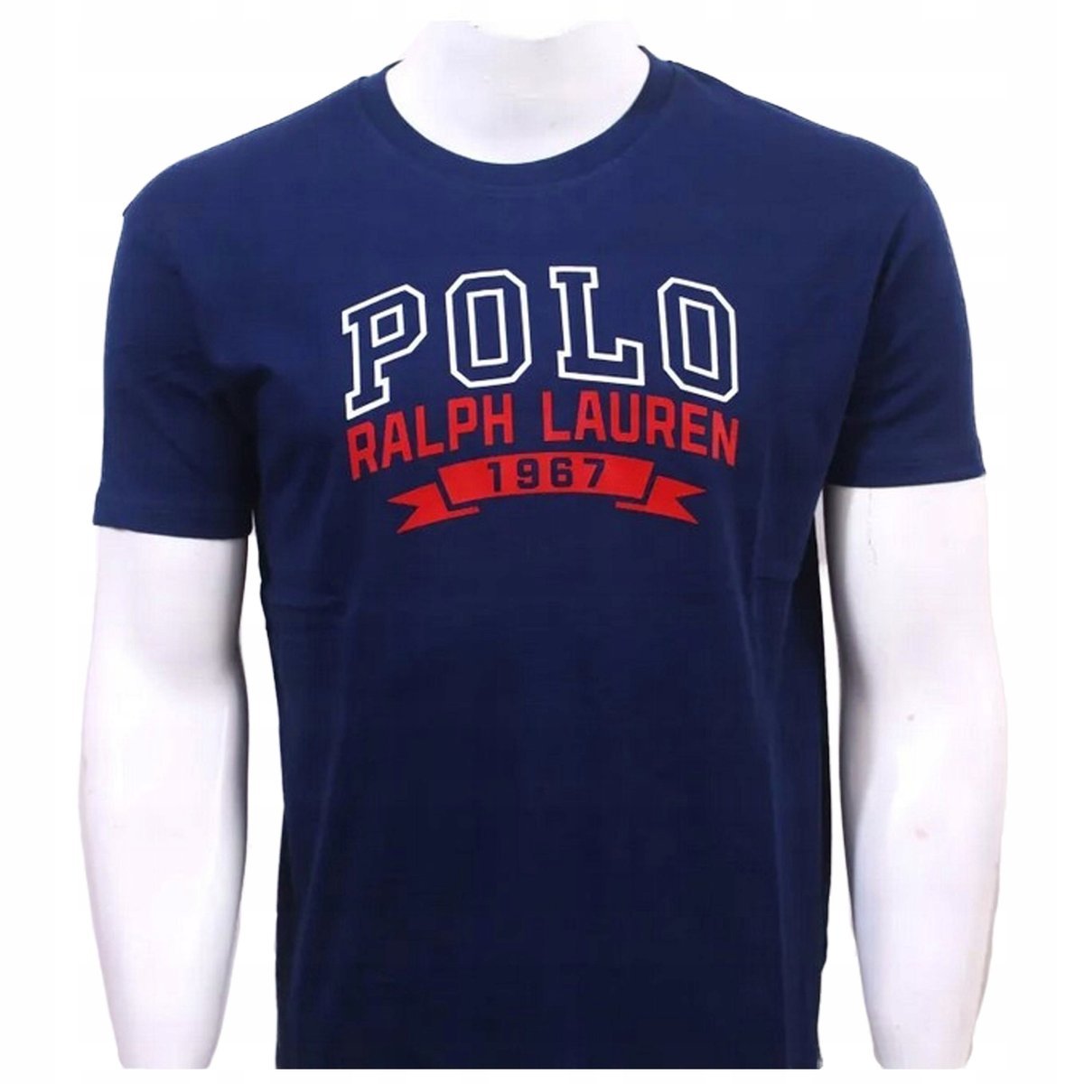 POLO RALPH LAUREN Koszulka Męska Limitowana T-shirt Granat Duży Napis r. M