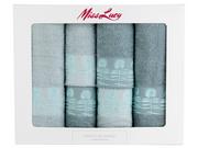 Ręczniki - Komplet ręczników bawełnianych Miss Lucy Polino 2x30x50cm, 2x50x90 cm, 2x70x140 cm 6 elementów jasny niebieski i niebieski - miniaturka - grafika 1