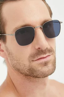 Tommy Hilfiger okulary przeciwsłoneczne męskie kolor złoty - Okulary przeciwsłoneczne - miniaturka - grafika 1