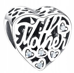 Charms Srebrny Mother Koralik z Mamą Rodzina Family Matka Mom SREBRO 925