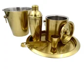 Zestawy do wina - Ekskluzywny Zestaw Barmański 6 Elementów Złoty Vg - miniaturka - grafika 1