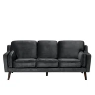 Sofy i kanapy - Beliani Sofa trzyosobowa tapicerowana ciemnoszara LOKKA - miniaturka - grafika 1