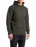 Bluzy męskie - Replay Męska bluza z kapturem, 950 oliwkowy, XS - miniaturka - grafika 1
