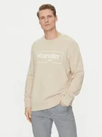 Bluzy męskie - Wrangler Bluza W662HAC22 112331852 Beżowy Regular Fit - miniaturka - grafika 1