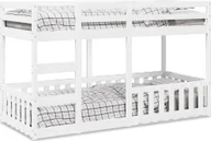 Łóżka dla dzieci i młodzieży - vidaXL vidaXL Łóżko piętrowe, białe, 90x200 cm, lite drewno sosnowe - miniaturka - grafika 1