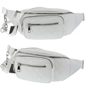 Nerki - DAMSKA SASZETKA NERKA TOREBKA CROSSBODY BAG NA RAMIĘ BIAŁA PIKOWANA - miniaturka - grafika 1