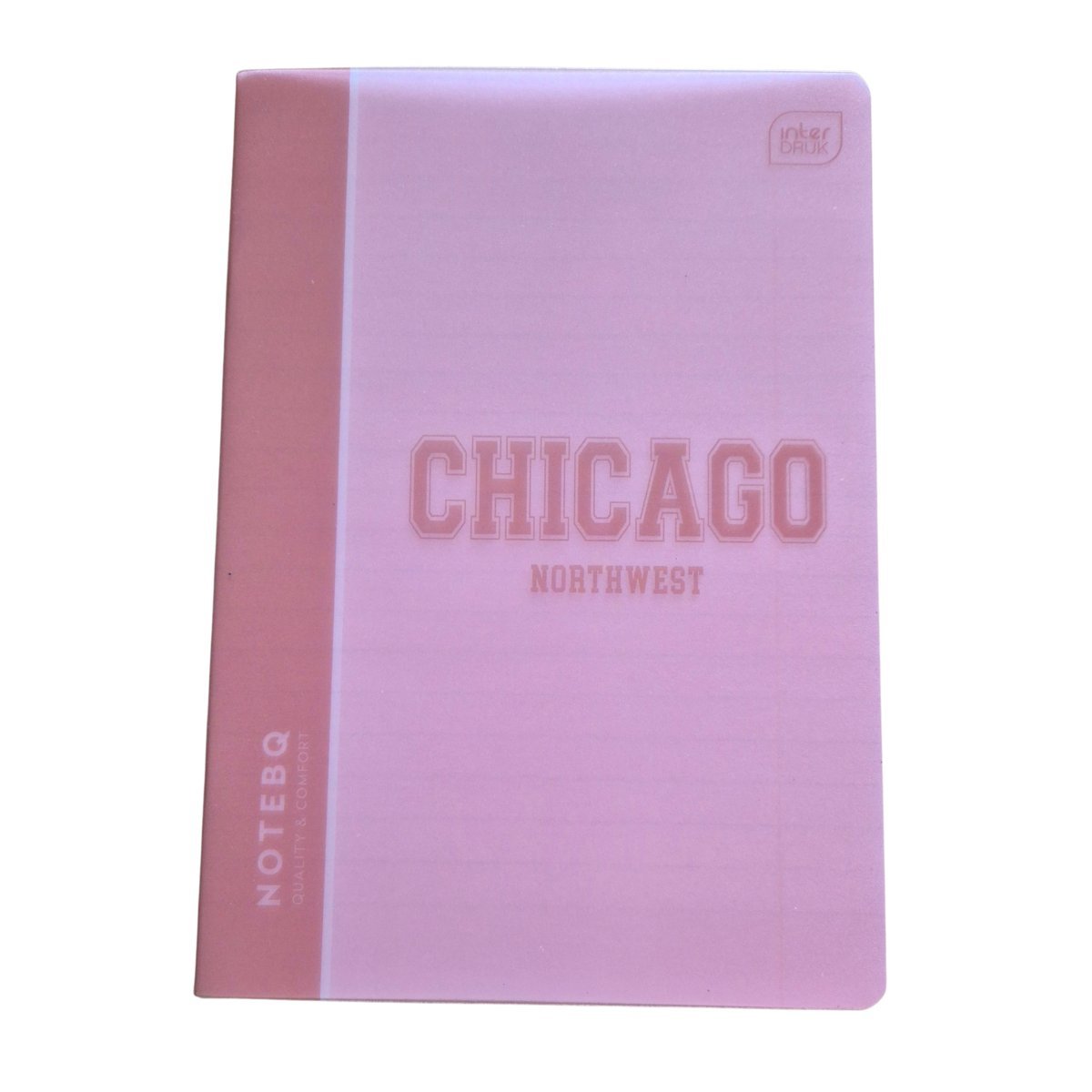 Zeszyt w linię A5/60k różowy z napisem Chicago wytrzymała okładka idealny do szkoły