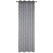 Firany - Firana z kółkami FANCY 140 x 260 cm szara - miniaturka - grafika 1