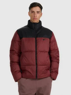 Męska kurtka puchowa pikowana 4F 4FWAW25TDJAM601 - czerwona - Kurtki i kamizelki sportowe męskie - miniaturka - grafika 1