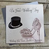 Kartki okolicznościowe i zaproszenia - WHITE COTTON CARDS Białe bawełniane kartki na Twój ślub 'Wishing You Love Health and Happines', BD33 BD33 - miniaturka - grafika 1