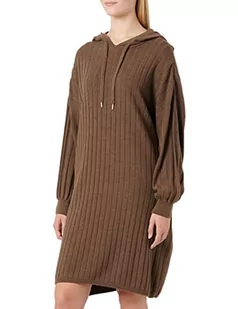 ONLY Damska sukienka Onlcarey L/S Long Hood KNT Noos, Chestnut/Szczegóły: melanż, XXL - Sukienki - miniaturka - grafika 1