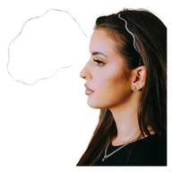 Ozdoby do włosów - Opaska do Włosów Srebrna na Głowę Wąska Metalowa Falowana Lekka i Wygodna - miniaturka - grafika 1