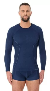 Bluza termoaktywna męska Brubeck Active Wool LS12820 granatowy - Bluzy sportowe męskie - miniaturka - grafika 1