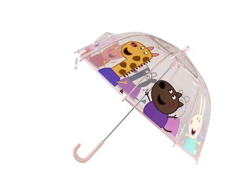 CyP Brands Peppa Pig parasol dla dzieci, bańka, przezroczysty, parasol ręczny, 48 cm, wielokolorowy, oficjalny produkt, Biały, única, kreskówka