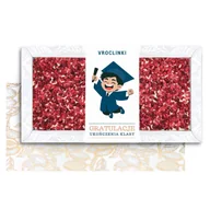 Czekolada - Czekolada Biała z Malinami na Zakończenie Roku Szkolnego (80g) - miniaturka - grafika 1