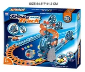 Tory, garaże, parkingi - Interaktywny tor wyścigowy z tunelem + dwustronne autko dla dzieci 3+ Dźwięki Światła 80 el. - miniaturka - grafika 1