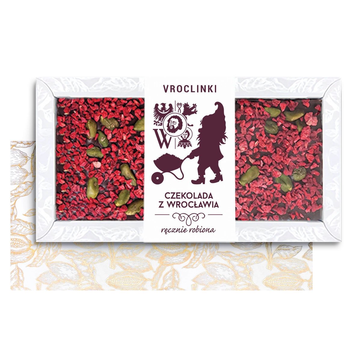 Czekolada Deserowa z Malinami i Pistacjami z Wrocławia (80g)