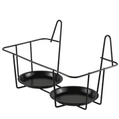 Kwietniki - Kwietnik wiszący podwójny 34x34x18.5cm metalowy czarny - miniaturka - grafika 1