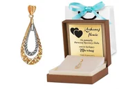 Zawieszki - Murrano Złota Zawieszka 333 Łezka Grawer ZZ-028 - miniaturka - grafika 1