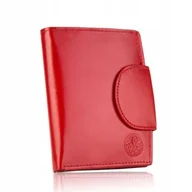 Portfele - Portfel damski skórzany mały czerwony Betlewski - miniaturka - grafika 1
