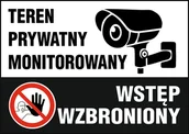 Akcesoria BHP - Tablica Teren prywatny monitorowany, wstęp wzbroniony 12x17cm PCV 1mm - miniaturka - grafika 1