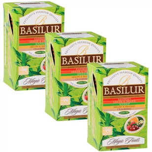 BASILUR Fruit Infusions - Zielona herbata owocowa, 5 smaków w saszetkach 25 x 1,5 g x3 - Herbata - miniaturka - grafika 1