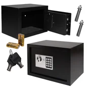 Sejfy i kasy pancerne - Sejf domowy z zamkiem elektronicznym na kluczyk lub kod 23x17x17 cm - miniaturka - grafika 1