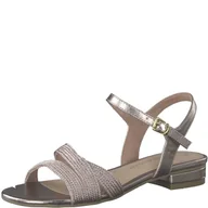 Sandały damskie - MARCO TOZZI Sandały damskie 2-28185-28, z obcasem, różowy - rose metallic - 38 EU - miniaturka - grafika 1
