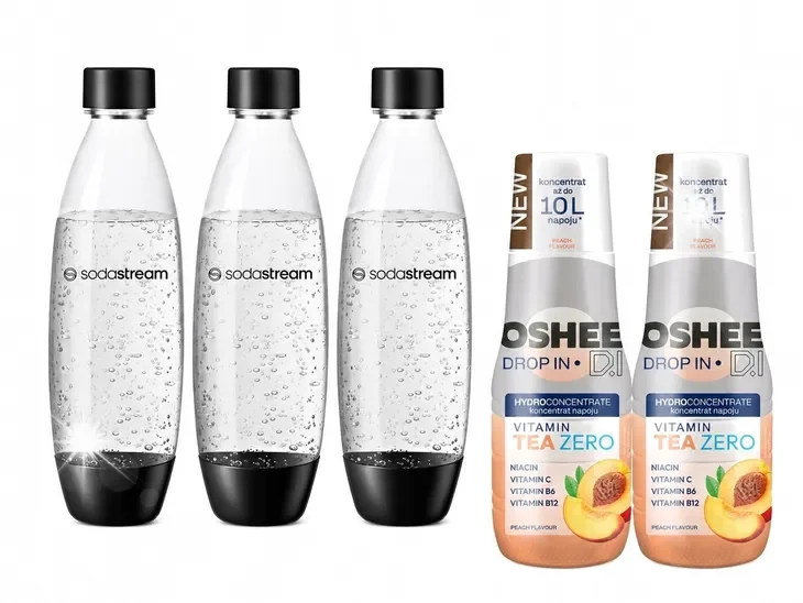 Koncentrat SYROP Oshee DI x2 + BUTELKI DO SATURATORA SodaStream Fuse 1L x3