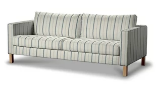 Dekoria pl pl Pokrowiec na sofę Karlstad rozkładaną ecru tło niebieskie paski 224 x 89 x 64 cm Avinon 1017-129-66 - Pokrowce na meble - miniaturka - grafika 1