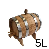 Beczki - Beczka drewniana dębowa 5l wypalana na bimber, whisky lub wino + grawer - miniaturka - grafika 1
