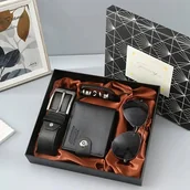 Paski - Zestaw Prezentowy dla Mężczyzny 5w1 Portfel Pasek Bransoletka Okulary Filtr - miniaturka - grafika 1