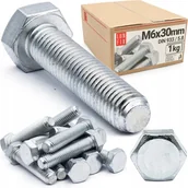 Śruby i nakrętki - Śruba M6x30 sześciokątna na klucz ocynkowana ocynk DIN 933 kl.5.8 1kg - miniaturka - grafika 1