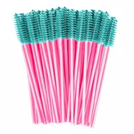 Sztuczne rzęsy i akcesoria - Szczoteczka spiralka do rzęs i brwi, Clavier 50 szt. - turkusowo-różowa - miniaturka - grafika 1