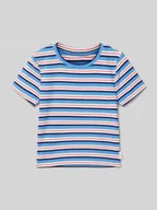 Koszulki dla dziewczynek - T-shirt w paski - miniaturka - grafika 1