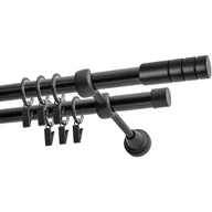 Karnisze - Karnisz DECASTYL Techno z kółkami Podwójny 400 cm Czarny - miniaturka - grafika 1