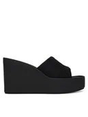 Klapki i japonki damskie - Calvin Klein Klapki Wedge 70 Sndl Canv Mg HW0HW03134 Czarny - miniaturka - grafika 1