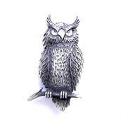 Broszki - Broszka srebrna- Sowa szara - miniaturka - grafika 1