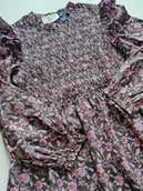 Sukienki - GAP SUKIENKA R.L DŁUGI RĘKAW KWIATY FIOLET KOLOROWA KRÓTKA - miniaturka - grafika 1