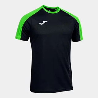 Koszulki męskie - Joma Męski T-shirt z krótkim rękawem, Eco Championship T-Shirt, czarny/neonowo-zielony, XL - grafika 1