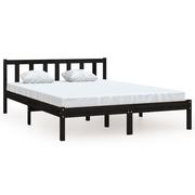 Łóżka - vidaXL Rama łóżka czarna lite drewno sosnowe 160 x 200 cm 810096 - miniaturka - grafika 1