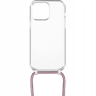 Fixed Etui Pure Neck do iPhone 14 Pro, przezroczyste ze smyczą różową - Etui i futerały do telefonów - miniaturka - grafika 1