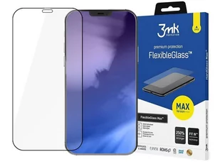 3MK Szkło ochronne Flexible Glass Max iPhone 12 Mini, z czarną ramką 5903108292269 - Szkła hartowane na telefon - miniaturka - grafika 1