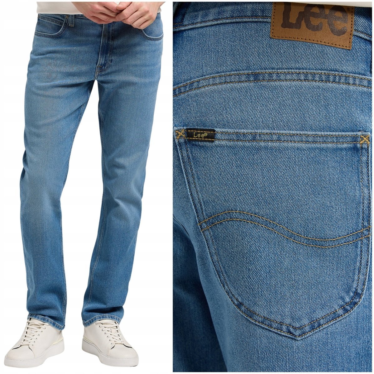 Lee Brooklyn Baleigh letnie proste klasyczne spodnie jeansowe W34 L34