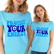 Koszulki i topy damskie - Koszulka Turkus Damska PROTECT YOUR ENERGY - S - miniaturka - grafika 1