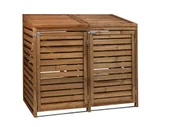 Kosze na śmieci - Osłona śmietnikowa podwójna Monaco 129x142x88 cm drewniana brąz Werth-Holz - miniaturka - grafika 1