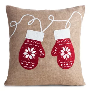 Poszewka świąteczna nr 42 45x45 rękawice - Pozostałe akcesoria świąteczne - miniaturka - grafika 1