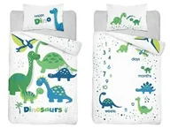 Pościel dla dzieci - Detexpol Pościel bambusowa 90x120 3948 B Dino dinozaury zielona niebieska mam już tyle miesięcy i dni poszewka 40x60 dziecięca Bambus 103 - miniaturka - grafika 1